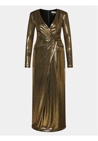 Nissa Sukienka wieczorowa RS14413 Złoty Slim Fit. Kolor: złoty. Materiał: syntetyk. Styl: wizytowy #5