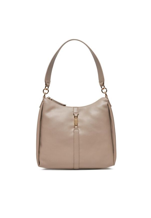 TOMMY HILFIGER - Tommy Hilfiger Torebka Th Feminine Hobo AW0AW15713 Beżowy. Kolor: beżowy. Materiał: skórzane