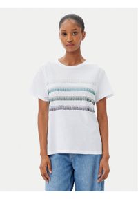 Marella T-Shirt Foglia 2515971042 Biały Regular Fit. Kolor: biały. Materiał: bawełna