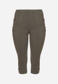 Born2be - Zielone Spodnie z Wiskozą i Ozdobnymi Guzikami Lireza. Okazja: na co dzień. Kolor: zielony. Materiał: wiskoza. Styl: klasyczny, casual #6
