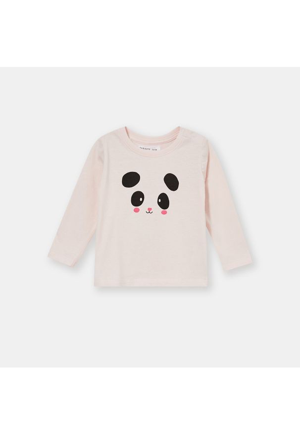 Sinsay - Bluzka z pandą - Różowy. Kolor: różowy