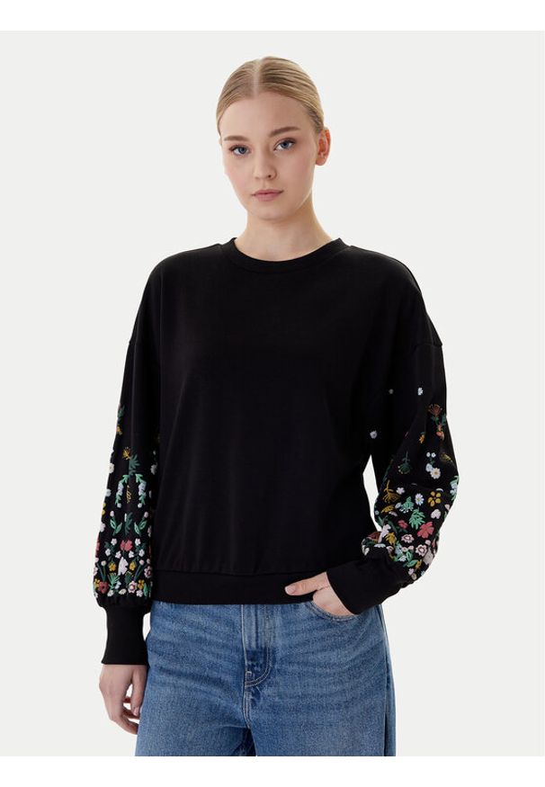 only - ONLY Bluza Brooke 15216364 Czarny Regular Fit. Kolor: czarny. Materiał: syntetyk, bawełna