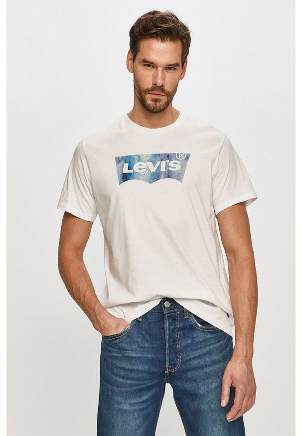 Levi's® - Levi's - T-shirt. Okazja: na co dzień, na spotkanie biznesowe. Kolor: biały. Wzór: nadruk. Styl: biznesowy, casual