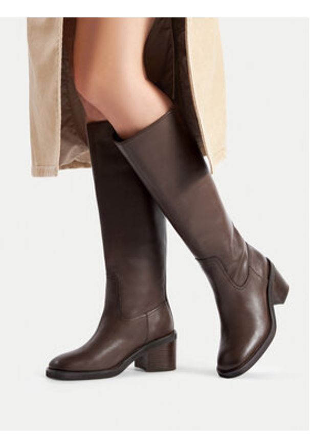 Gino Rossi Kozaki WGA3329-1Z Brązowy. Kolor: brązowy. Materiał: skóra