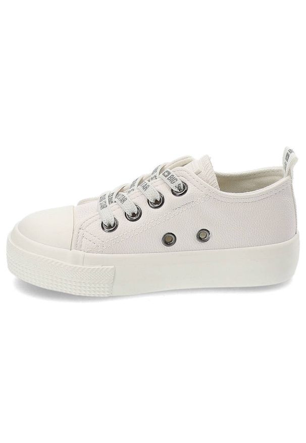 Big-Star - Białe Trampki Big Star Wsuwane Buty Dziecięce. Zapięcie: bez zapięcia. Kolor: biały. Materiał: materiał, skóra ekologiczna. Szerokość cholewki: normalna. Wzór: gładki. Styl: młodzieżowy