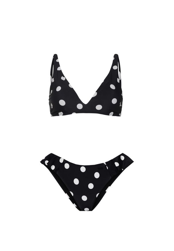 Damski 2-częściowy kostium kąpielowy Protest Prtsape. Kolor: czarny. Wzór: kropki, nadruk