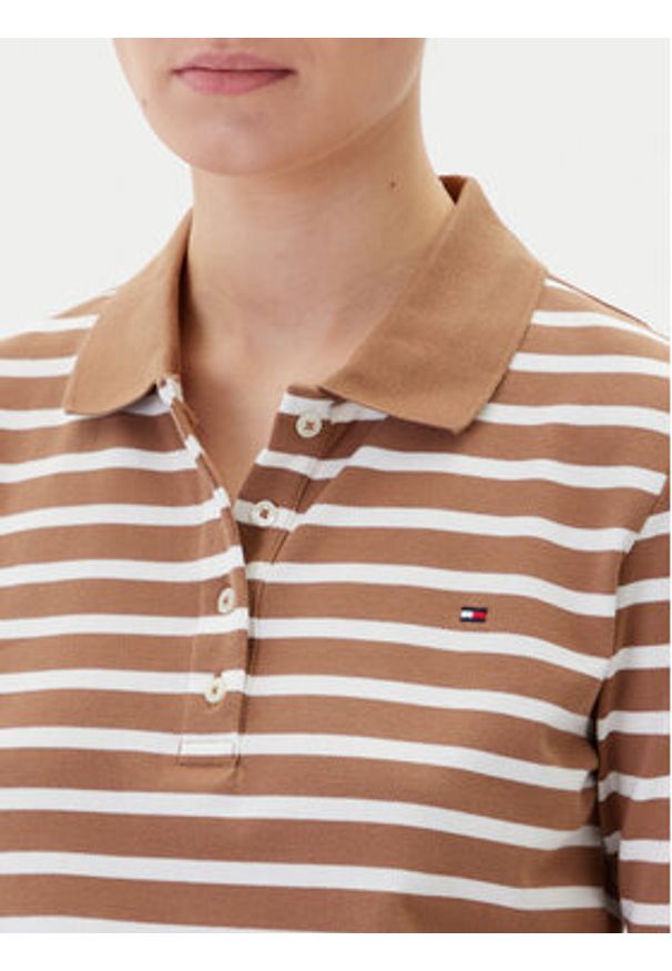 TOMMY HILFIGER - Tommy Hilfiger Polo 1895 WW0WW43224 Brązowy Regular Fit. Typ kołnierza: polo. Kolor: brązowy. Materiał: bawełna