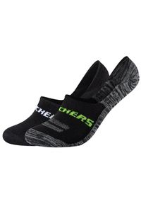 skechers - Skarpetki sportowe dla dorosłych 2PPK Mesh Ventilation Footies Socks. Kolor: czarny. Materiał: bawełna, poliamid, elastan #1