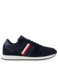 TOMMY HILFIGER - Buty Tommy Hilfiger Runner Evo Mix FM0FM04699-DW5 - granatowe. Okazja: na co dzień. Kolor: niebieski. Materiał: zamsz, skóra, kauczuk, guma, poliester. Szerokość cholewki: normalna