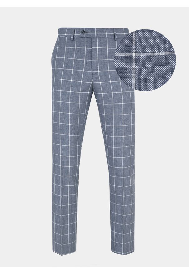 Pako Lorente - PAKO LORENTE – Niebieskie spodnie garniturowe P22SF-6G-012-N-S. Kolor: niebieski. Materiał: poliester, wiskoza, elastan