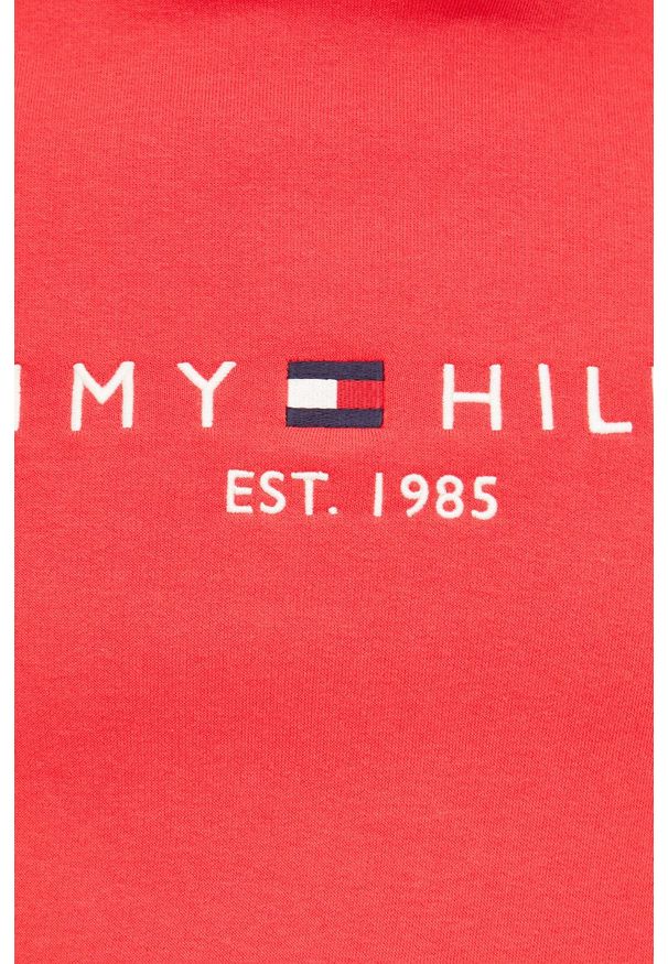 TOMMY HILFIGER - Tommy Hilfiger bluza męska kolor czerwony z kapturem z aplikacją. Typ kołnierza: kaptur. Kolor: czerwony. Materiał: bawełna. Wzór: aplikacja