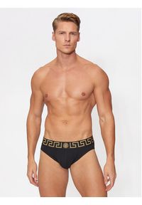 VERSACE - Versace Komplet 2 par slipów AU10180 1A10011 Czarny. Kolor: czarny. Materiał: bawełna #4