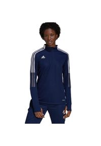 Bluza turystyczna damska Adidas Tiro 21. Kolor: niebieski. Materiał: poliester. Sport: turystyka piesza
