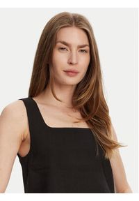 Marella Top Terni 2513161055 Czarny Regular Fit. Kolor: czarny. Materiał: wiskoza, len