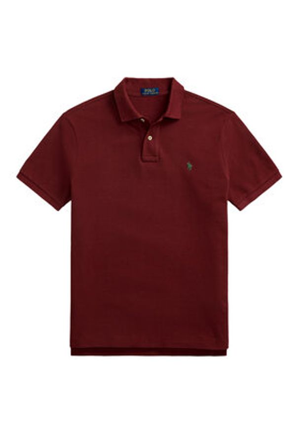 Polo Ralph Lauren Polo 710536856457 Bordowy Slim Fit. Typ kołnierza: polo. Kolor: czerwony. Materiał: bawełna