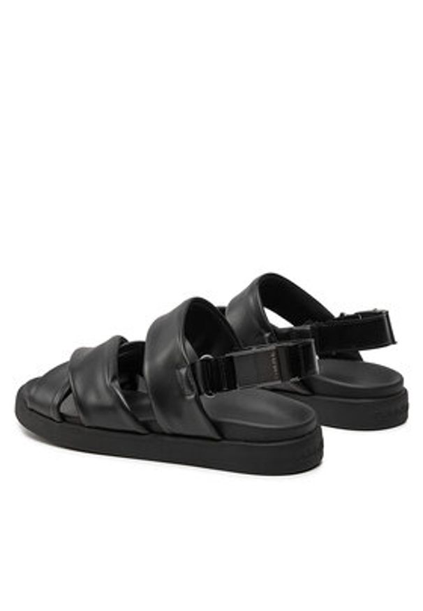 Calvin Klein Sandały Padded Criss Cross Sandal HM0HM01482 Czarny. Kolor: czarny. Materiał: skóra