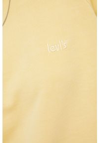 Levi's® - Levi's bluza bawełniana damska kolor żółty gładka. Okazja: na spotkanie biznesowe. Kolor: żółty. Materiał: bawełna. Długość rękawa: raglanowy rękaw. Wzór: gładki. Styl: biznesowy #5