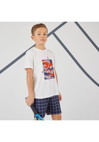 ARTENGO - Koszulka do tenisa dla chłopców Artengo Soft 100. Kolor: niebieski, biały, wielokolorowy. Materiał: materiał. Sport: tenis #1