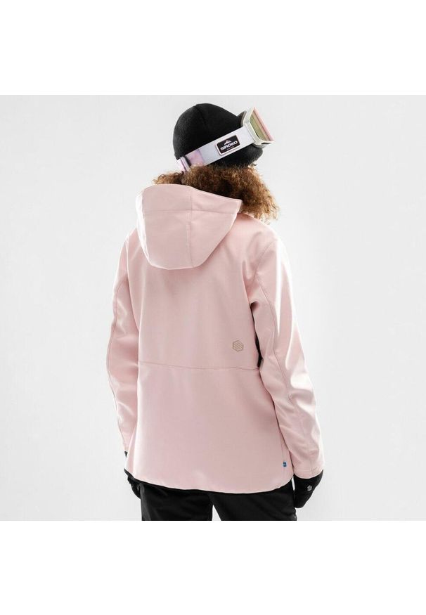SIROKO - Damska kurtka snowboardowa Sporty zimowe Siroko W2-W Pastel. Kolor: różowy. Materiał: softshell, materiał. Sezon: zima. Sport: snowboard