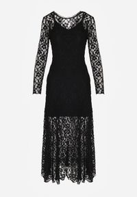 Renee - Czarna Elegancka Sukienka z Koronki z Odkrytymi Plecami Lilafera. Okazja: na co dzień. Typ kołnierza: dekolt na plecach. Kolor: czarny. Materiał: koronka. Długość rękawa: na ramiączkach. Wzór: koronka. Styl: elegancki #8