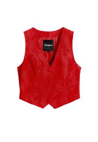 Desigual Kamizelka Portland 25SWEW24 Czerwony Regular Fit. Kolor: czerwony. Materiał: bawełna #3
