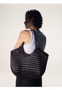 Reserved - Pleciona torebka shopper - ciemnobrązowy. Kolor: brązowy. Materiał: skórzane #1