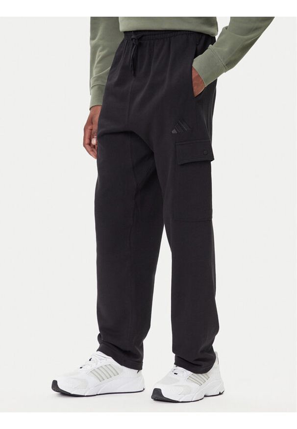 Adidas - adidas Spodnie dresowe ALL SZN French Terry JN0580 Czarny Loose Fit. Kolor: czarny. Materiał: bawełna