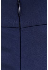 Stefanel Spodnie damskie kolor granatowy proste high waist. Okazja: na co dzień. Stan: podwyższony. Kolor: niebieski. Materiał: tkanina. Styl: casual #2