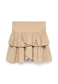 Vero Moda Spódnica mini Clara 10336425 Beżowy Regular Fit. Kolor: beżowy. Materiał: wiskoza