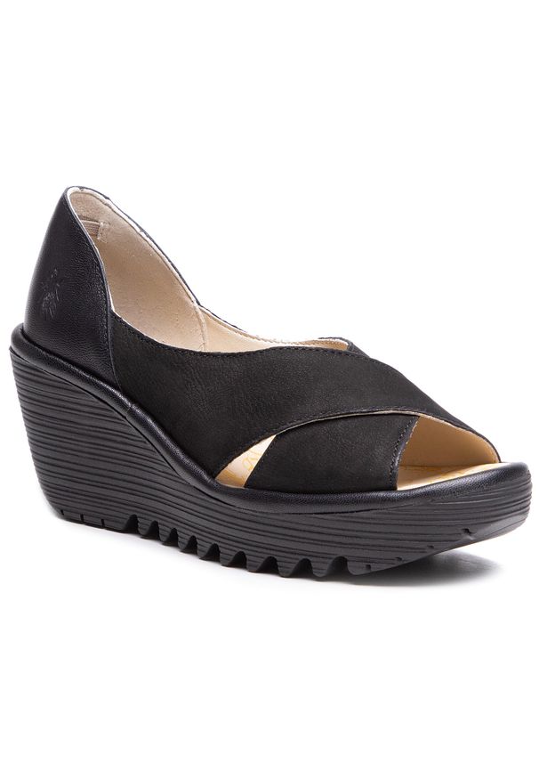 Półbuty Fly London Yomafly P501307000 Black. Kolor: czarny. Materiał: nubuk, skóra