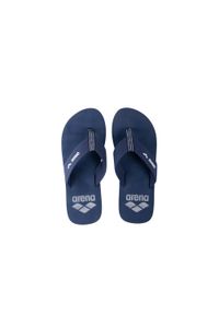 Japonki Arena Sand Thong. Okazja: na plażę, na spacer. Kolor: niebieski. Materiał: guma, bawełna. Wzór: aplikacja, paski