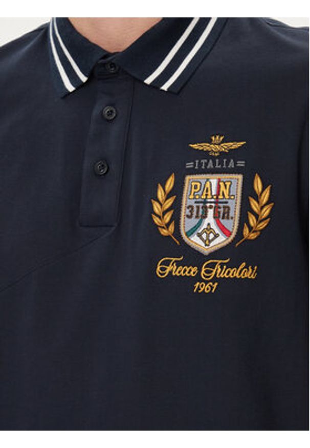 Aeronautica Militare Polo 241PO1764P199 Granatowy Regular Fit. Typ kołnierza: polo. Kolor: niebieski. Materiał: bawełna