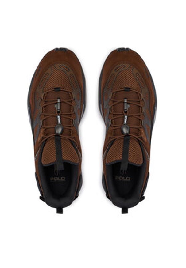 Polo Ralph Lauren Sneakersy 809974105003 Brązowy. Kolor: brązowy. Materiał: zamsz, skóra