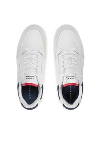 TOMMY HILFIGER - Tommy Hilfiger Sneakersy Th Basket Core Lth Mix Ess FM0FM05058 Biały. Kolor: biały. Materiał: skóra