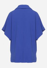 Born2be - Granatowa Bluzka z Rękawami typu Nietoperz i Trójkątnym Dekoltem Guroria. Kolor: niebieski. Styl: elegancki #7