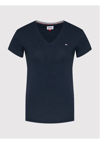 Tommy Jeans T-Shirt Tjw Skinny Stretch DW0DW09197 Granatowy Slim Fit. Kolor: niebieski. Materiał: bawełna #4