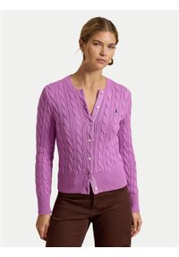 Polo Ralph Lauren Kardigan 211971868511 Różowy Regular Fit. Typ kołnierza: polo. Kolor: różowy. Materiał: bawełna #1