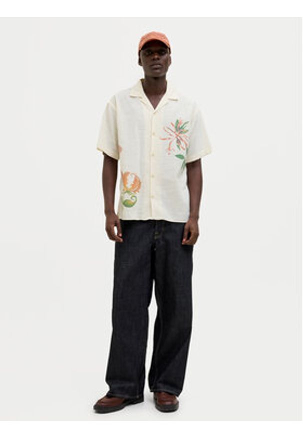 Jack & Jones Koszula Luke 12271108 Écru Relaxed Fit. Materiał: bawełna