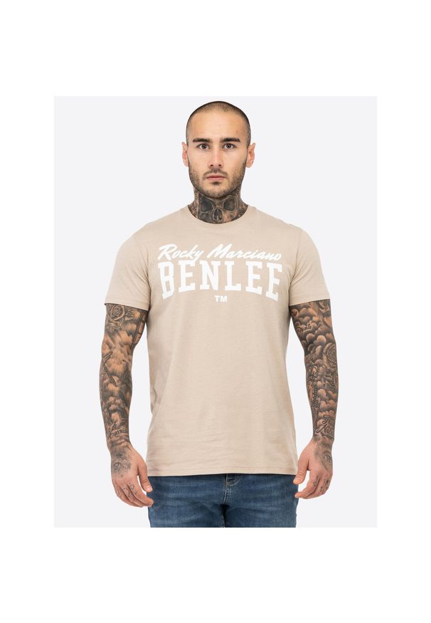 T-shirt o klasycznym kroju Benlee Logo. Kolor: wielokolorowy, biały, beżowy