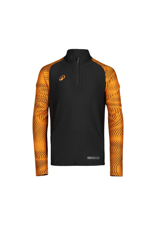 KIPSTA - Bluza piłkarska na krótki suwak dla dzieci Kipsta Viralto Wavy Club. Kolor: wielokolorowy, pomarańczowy, czarny. Materiał: materiał, poliester, elastan. Długość: krótkie. Sport: piłka nożna