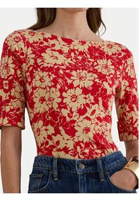 Lauren Ralph Lauren - LAUREN RALPH LAUREN Bluzka 200P09078001 Czerwony Slim Fit. Kolor: czerwony. Materiał: bawełna #3