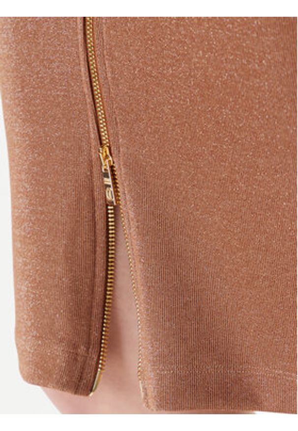 Just Cavalli Sukienka codzienna 79PAO905 J0251 Brązowy Slim Fit. Okazja: na co dzień. Kolor: brązowy. Materiał: syntetyk. Typ sukienki: proste. Styl: casual