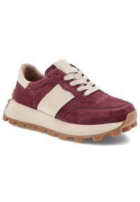 Bordowe Sneakersy Filippo Modne Obuwie Damskie. Okazja: na co dzień. Zapięcie: sznurówki. Kolor: czerwony. Materiał: zamsz