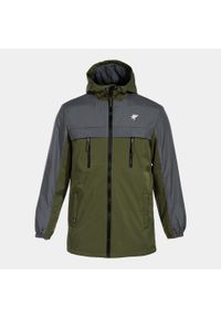 Kurtka anorak przeciwdeszczowa męska Joma Explorer z kapturem polarowa podszewka. Typ kołnierza: kaptur. Kolor: zielony. Materiał: polar. Sport: turystyka piesza