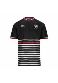 Kappa - Dziecięca koszulka wyjazdowa SM Caen Kombat 2024/25. Kolor: czarny, biały, wielokolorowy. Sport: piłka nożna