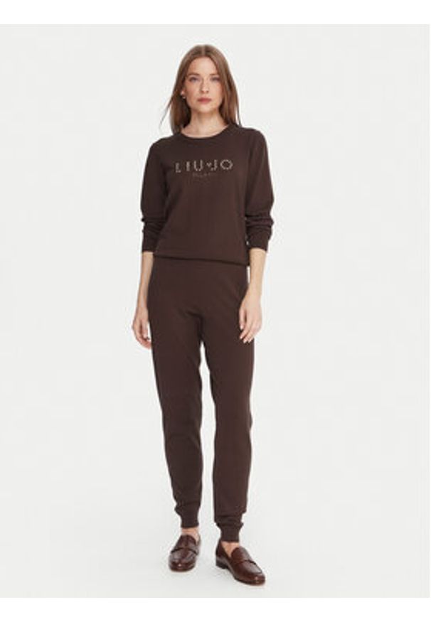 Liu Jo Sweter TF5248 MS63L Brązowy Regular Fit. Kolor: brązowy. Materiał: syntetyk