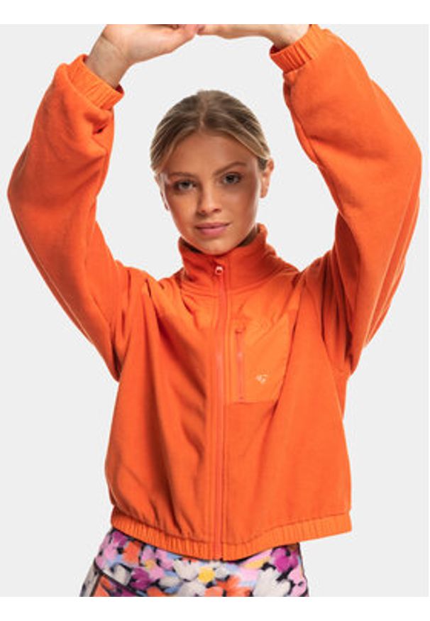 Roxy Polar Wow Zip Up Jkt Plfl ERJPF03141 Pomarańczowy Regular Fit. Kolor: pomarańczowy. Materiał: syntetyk