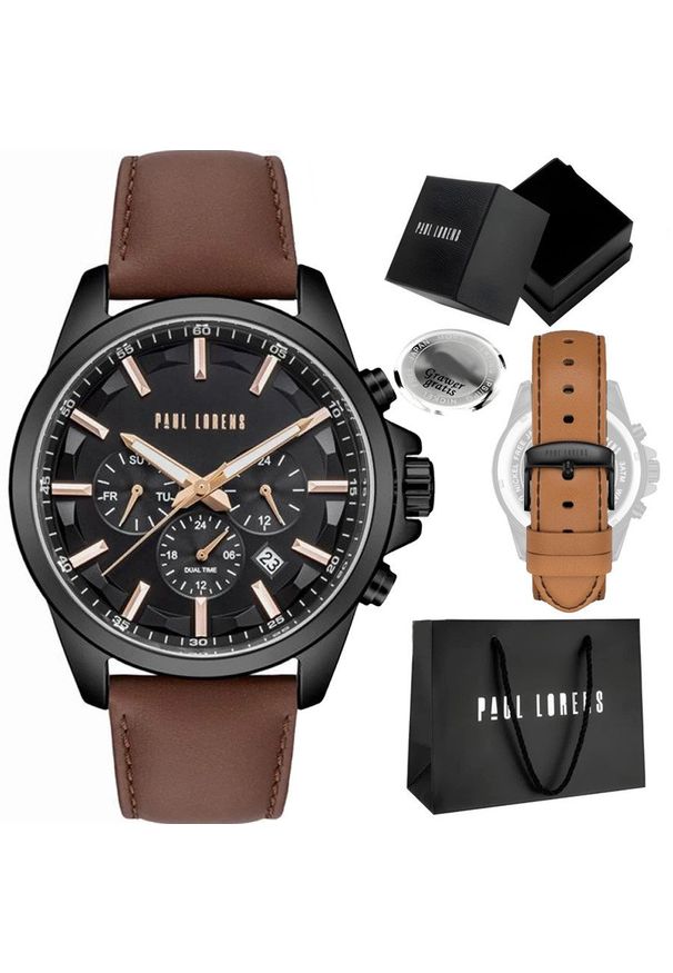 Zegarek męski Paul Lorens MAKALU 2 paski GRAWER