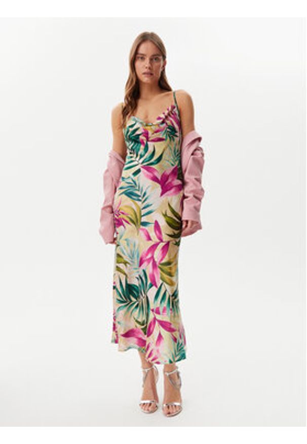 Guess Sukienka codzienna W5GK85 WH9C2 Zielony Regular Fit. Okazja: na co dzień. Kolor: zielony. Materiał: syntetyk. Typ sukienki: proste. Styl: casual