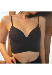 Intica - Biustonosz z fiszbinami miękki na co dzień Hanady. Kolor: czarny. Materiał: materiał. Rodzaj stanika: biustonosz z fiszbinami #4